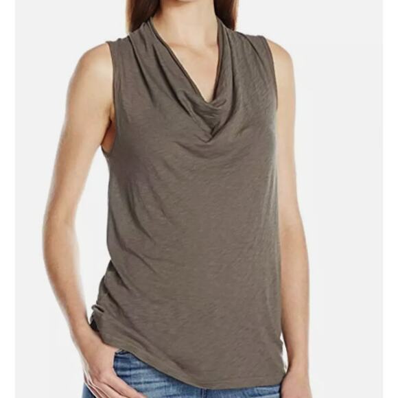 New Splendid XSmall Black Cowl Neck Sleeveless Slub Jersey Tank Top Modal Supima - Picture 10 of 11